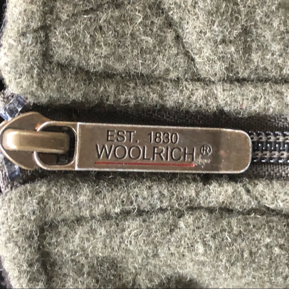 Woolrich Olive Heather Full-Zip Quilted Wool Coat, Sz XL - Picture 10 of 16